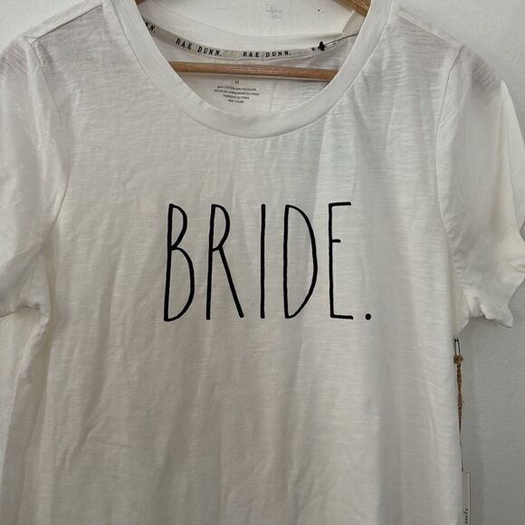 RAE DUNN White BRIDE Short Sleeve Graphic NWT - Picture 3 of 8